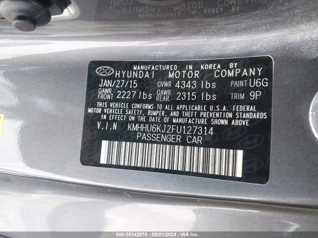 Hyundai Genesis 3.8 Ultimate 2015 KMHHU6KJ2FU127314 Image 9