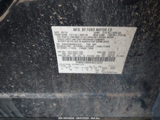 Ford FLEX SE 2014 2FMGK5B80EBD25032 Image 9