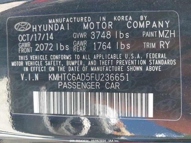 Hyundai Veloster 2015 KMHTC6AD5FU236651 Image 9