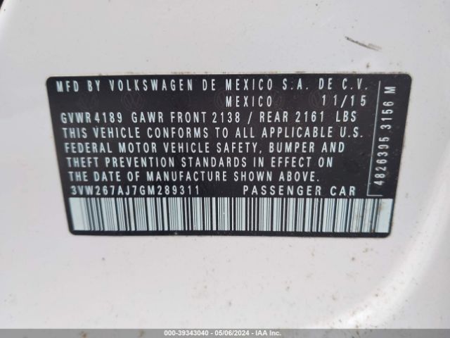 3VW267AJ7GM289311 Volkswagen Jetta 1.4t S