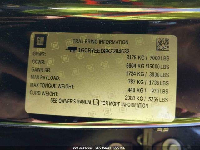 1GCRYEED8KZ284632 Chevrolet Silverado 1500 Rst