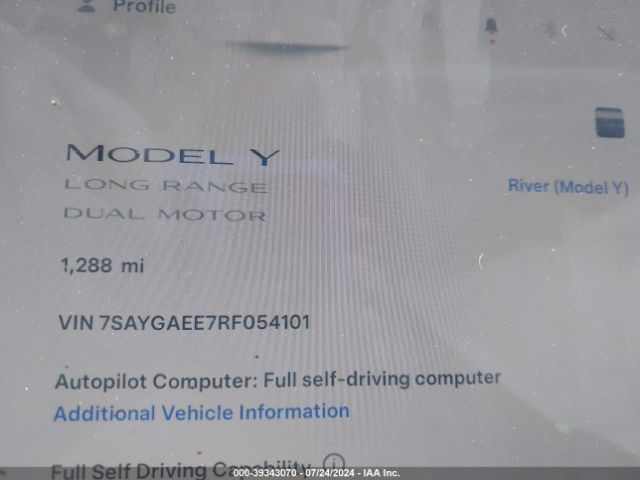 7SAYGAEE7RF054101 Tesla Model Y Long Range Dual Motor All-wheel Drive