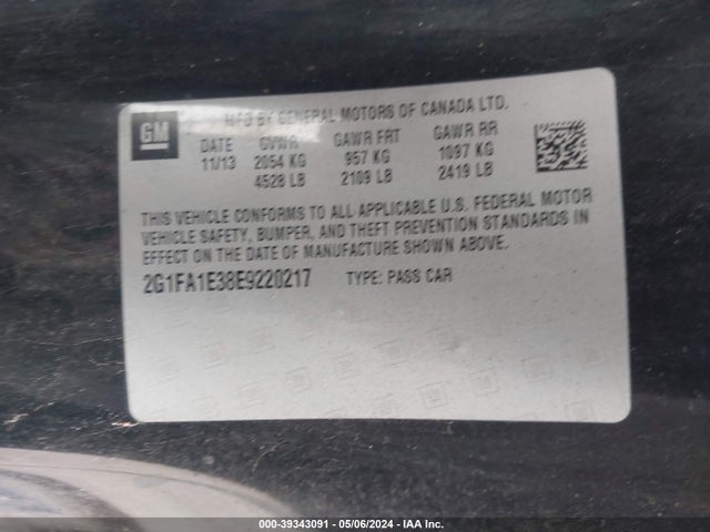 Chevrolet Camaro 2ls 2014 2G1FA1E38E9220217 Image 9
