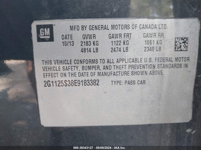 Chevrolet Impala 2lt 2014 2G1125S38E9183382 Image 9