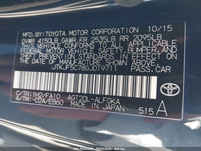 JTKJF5C78GJ019711 Scion TC
