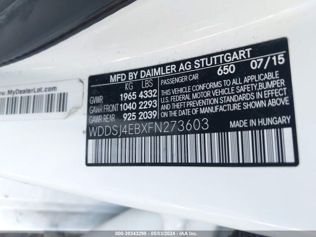Mercedes-Benz CLA 250 2015 WDDSJ4EBXFN273603 Image 9