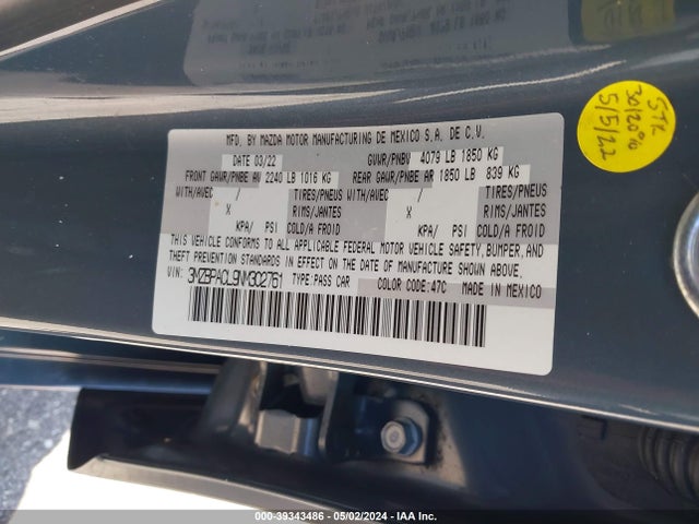 Mazda Mazda3 Carbon Edition 2022 3MZBPACL9NM302761 Image 9