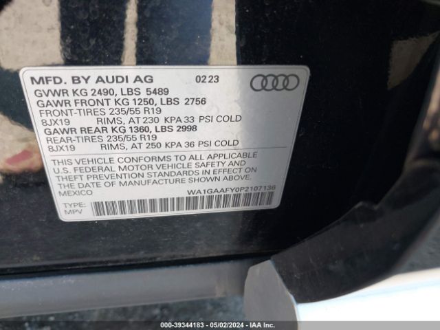 WA1GAAFY0P2107136 Audi Q5 Premium 45 Tfsi S Line Quattro