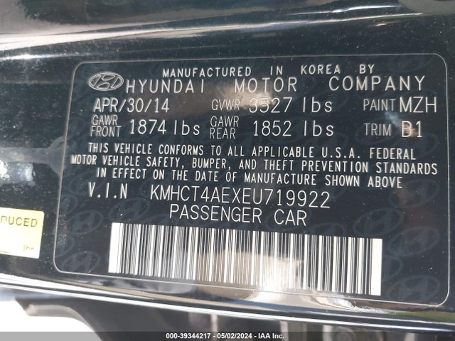 Hyundai ACCENT GLS 2014 KMHCT4AEXEU719922 Image 9