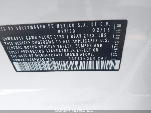 3VW2K7AJ8FM301329 Volkswagen Jetta 2.0l S