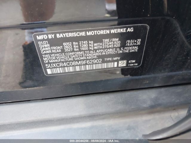 5UXCR4C08M9F62902 BMW X5 Sdrive40i