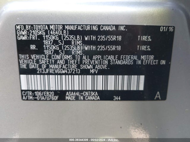 Toyota RAV4 SE 2016 2T3JFREV6GW437213 Image 9
