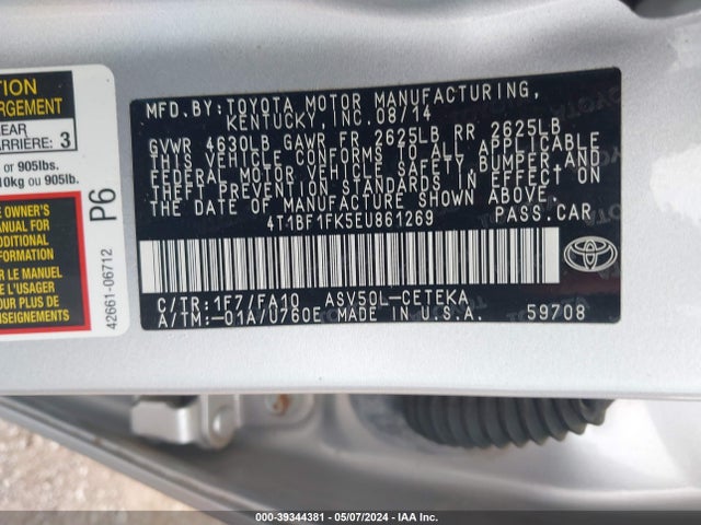 Toyota CAMRY L 2014 4T1BF1FK5EU861269 Image 9
