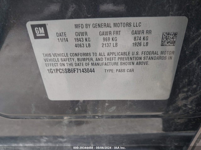 Chevrolet Cruze 1lt Auto 2015 1G1PC5SB6F7143044 Image 9