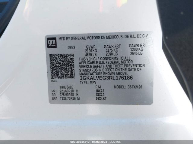 3GKALVEG3RL176186 GMC Terrain Awd Slt