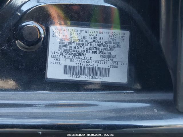 3N1CE2CP6GL356262 Nissan Versa Note S (sr)/s Plus/sl/sr/sv