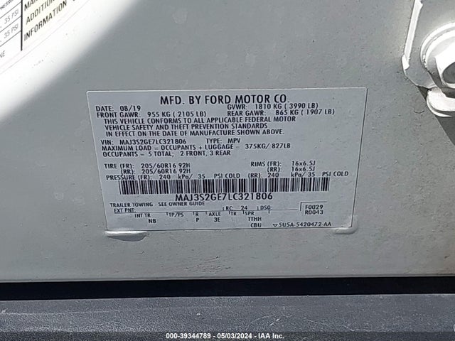 Ford Ecosport Se 2020 MAJ3S2GE7LC321806 Image 9