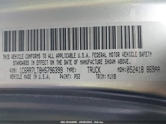 1C6RR7LT8HS796399 RAM 1500