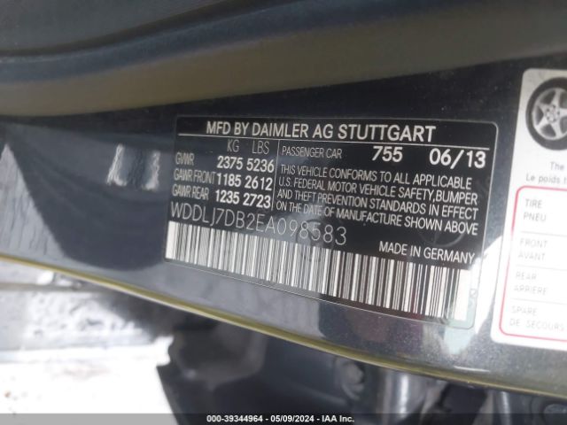 WDDLJ7DB2EA098583 Mercedes-Benz CLS 550