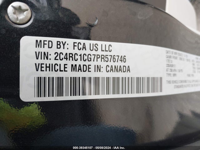 2C4RC1CG7PR576746 Chrysler Voyager Lx