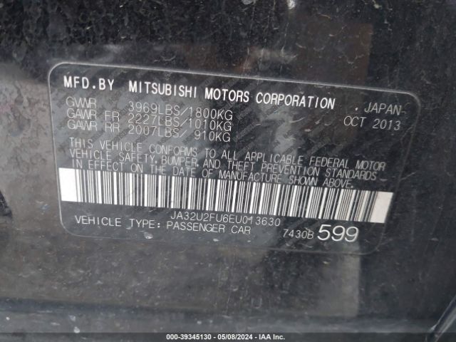 JA32U2FU6EU013630 Mitsubishi LANCER ES
