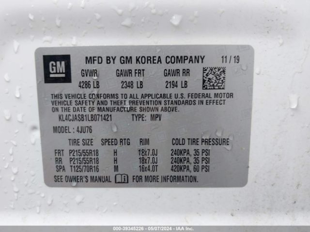 KL4CJASB1LB071421 Buick Encore Fwd Preferred