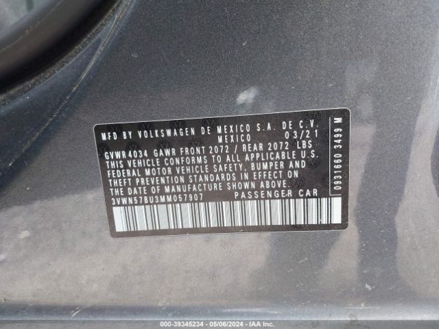 3VWN57BU3MM057907 Volkswagen Jetta 1.4t R-line/1.4t S
