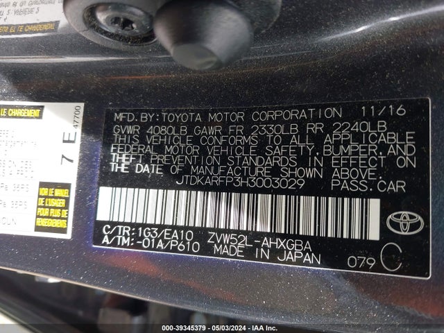 Toyota Prius Prime Premium 2017 JTDKARFP3H3003029 Image 9