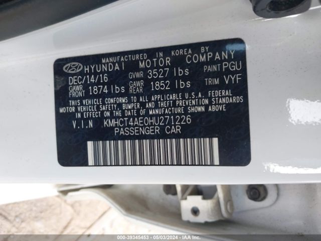 KMHCT4AE0HU271226 Hyundai Accent Value Edition