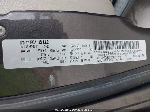 2C4RC1BG8FR694837 Chrysler Town & Country Touring
