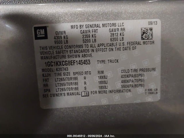 Chevrolet Silverado 2500hd Lt 2014 1GC1KXCG8EF145453 Image 9