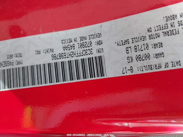 3C3CFFFH2HT698786 Fiat 500 ABARTH