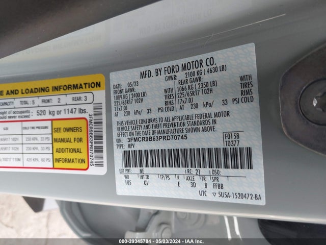 Ford Bronco Sport Big Bend 2023 3FMCR9B63PRD70745 Image 9