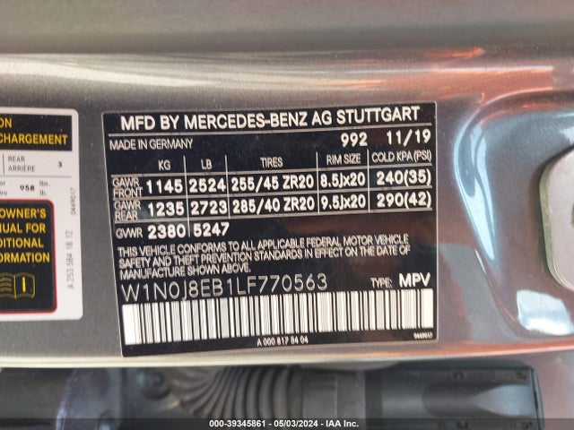 W1N0J8EB1LF770563 Mercedes-Benz Glc 300 Coupe 4matic
