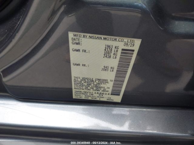 1N4BL4BV5LC168614 Nissan Altima S Fwd