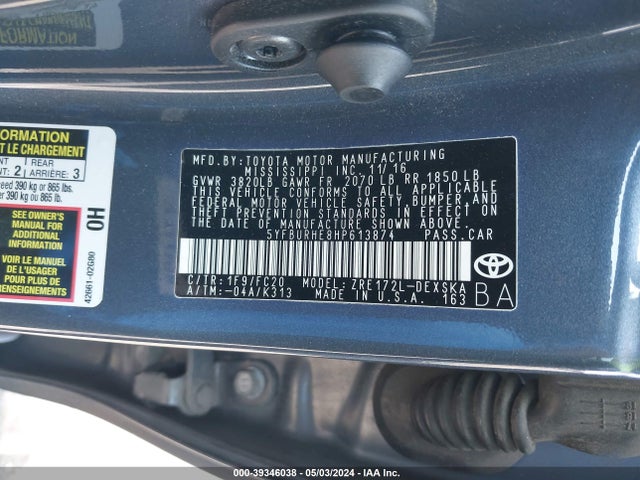 Toyota COROLLA SE 2017 5YFBURHE8HP613874 Image 9