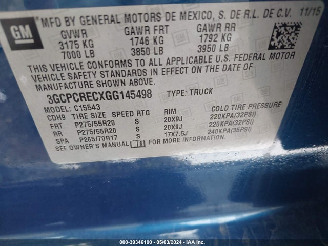 Chevrolet Silverado 1500 1lt 2016 3GCPCRECXGG145498 Image 9