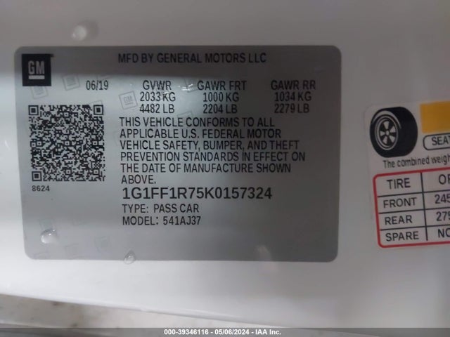 Chevrolet Camaro 1ss 2019 1G1FF1R75K0157324 Image 9