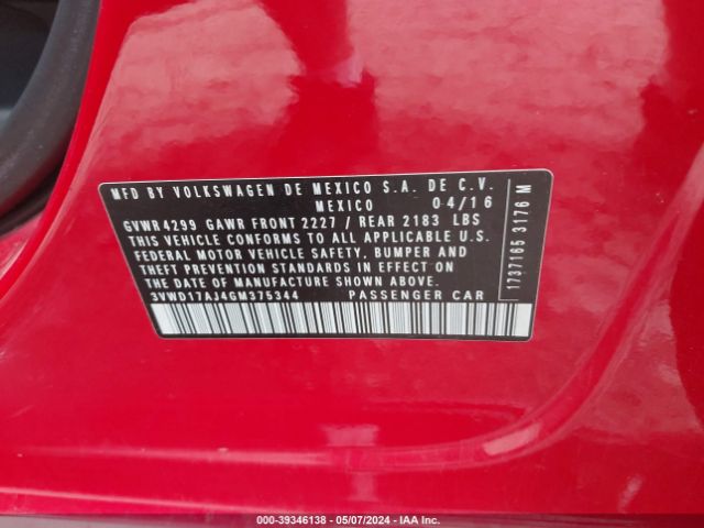 3VWD17AJ4GM375344 Volkswagen Jetta 1.8t Sport