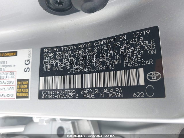 Toyota COROLLA LE 2020 JTDEPRAE8LJ094143 Image 9
