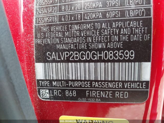 SALVP2BG0GH083599 Land Rover Range Rover Evoque Se/se Premium