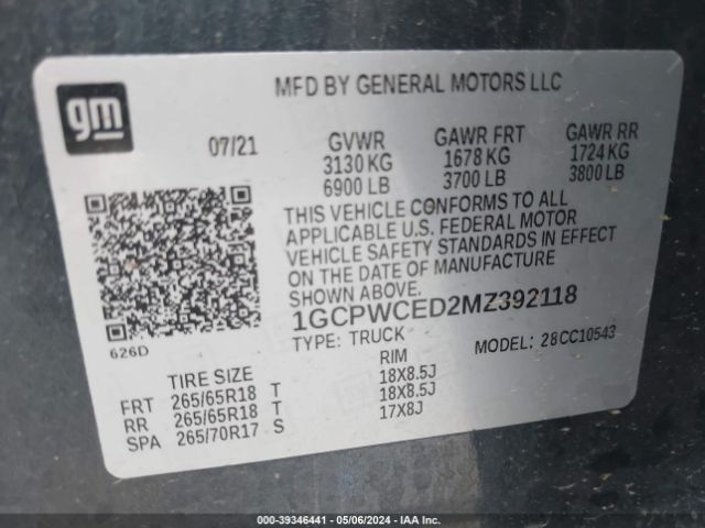 1GCPWCED2MZ392118 Chevrolet Silverado 1500 2wd  Short Bed Lt