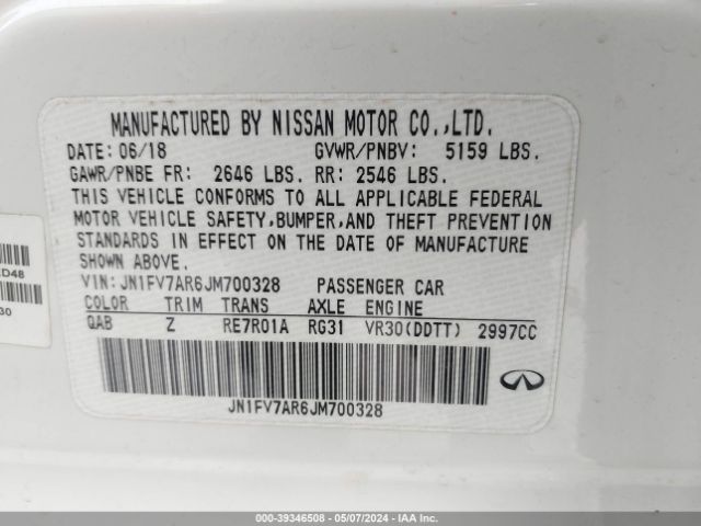 JN1FV7AR6JM700328 Infiniti Q50 3.0t Red Sport 400