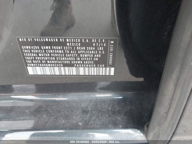 3VW4T7AU9GM002420 Volkswagen Golf Gti Se 4-door