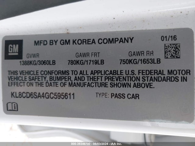 Chevrolet Spark 1lt Cvt 2016 KL8CD6SA4GC595611 Image 9