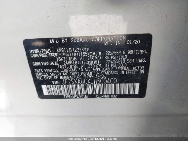 JF2SKAUCXLH500400 Subaru Forester Limited