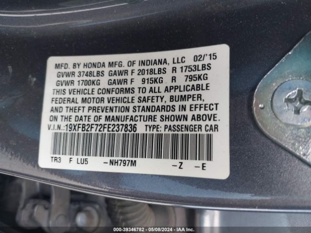 19XFB2F72FE237836 Honda CIVIC SE