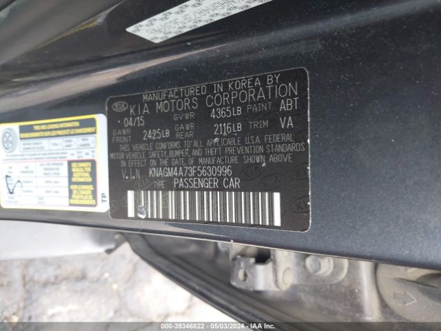 KNAGM4A73F5630996 KIA Optima Lx