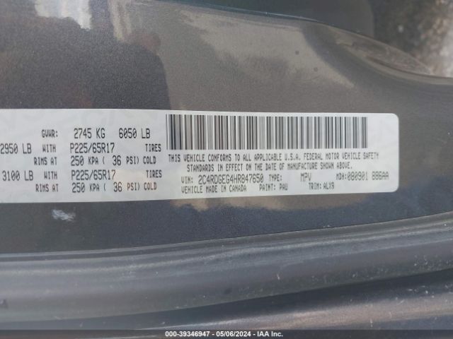 2C4RDGEG4HR847650 Dodge Grand Caravan Gt