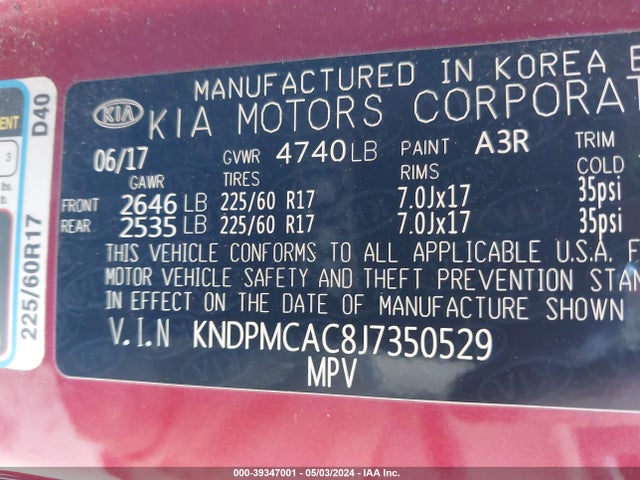 KIA Sportage Lx 2018 KNDPMCAC8J7350529 Image 9